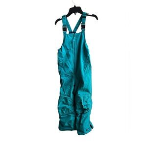 Lands’ End 8 kids teal snow bibs